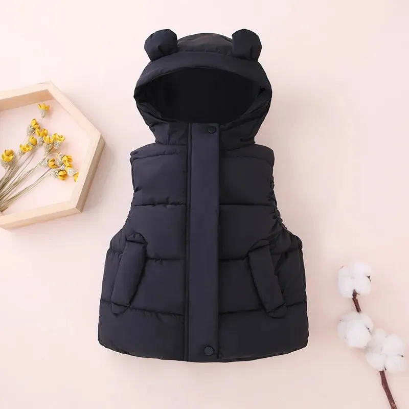 1-7Y Toddler Kids Hooded Waistcoats
