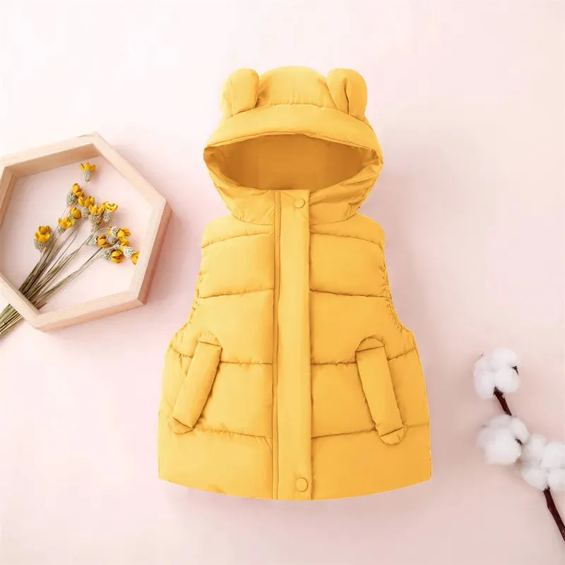 1-7Y Toddler Kids Hooded Waistcoats
