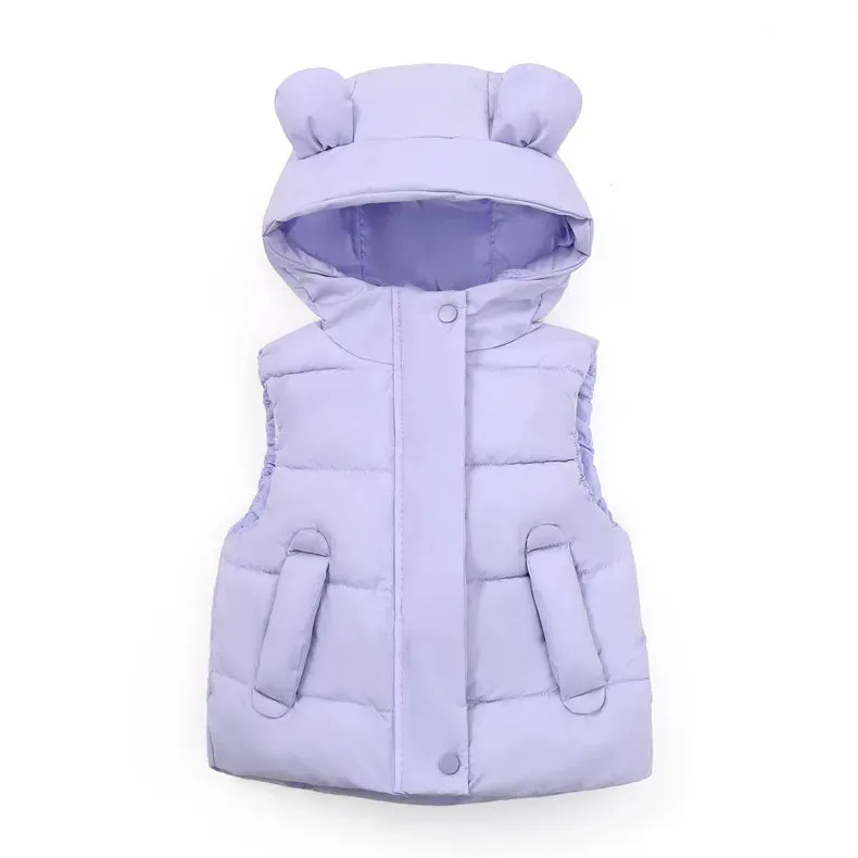 1-7Y Toddler Kids Hooded Waistcoats