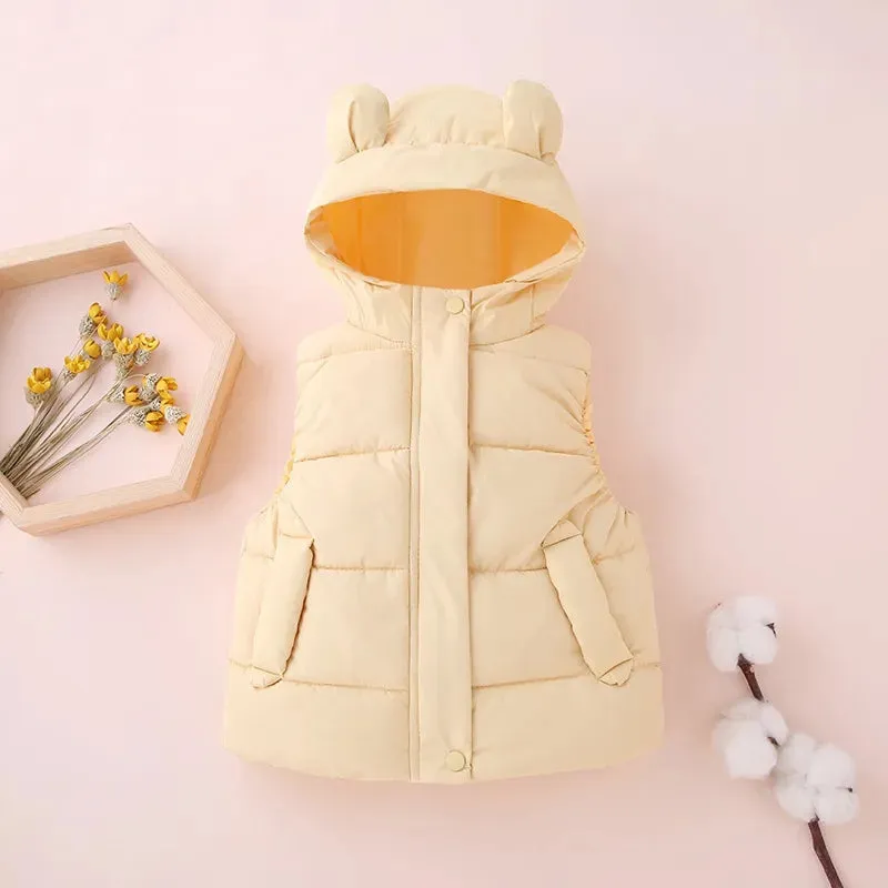 1-7Y Toddler Kids Hooded Waistcoats