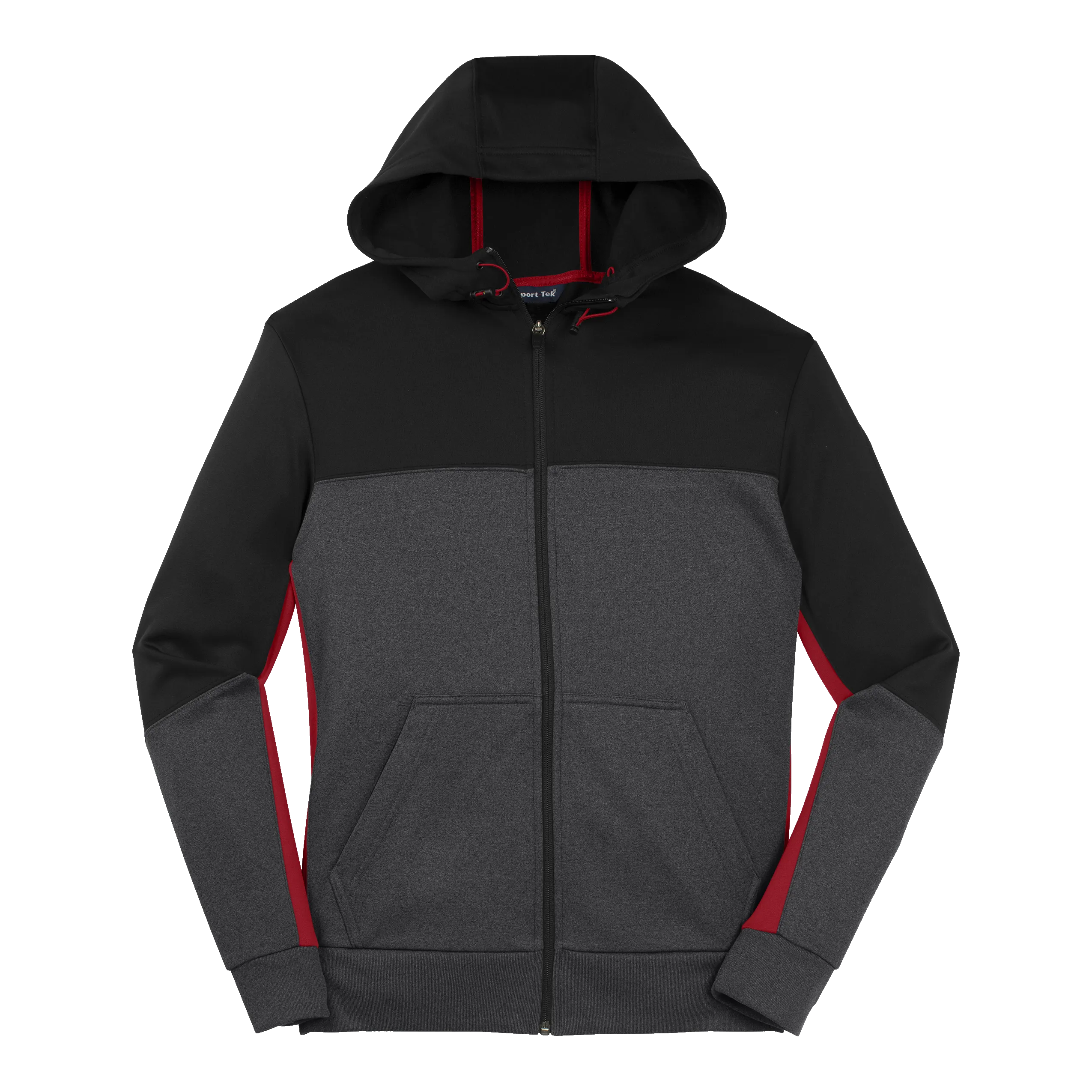 A1550 Mens Tech Fleece Colorblock Full-Zip Hooded Jacket