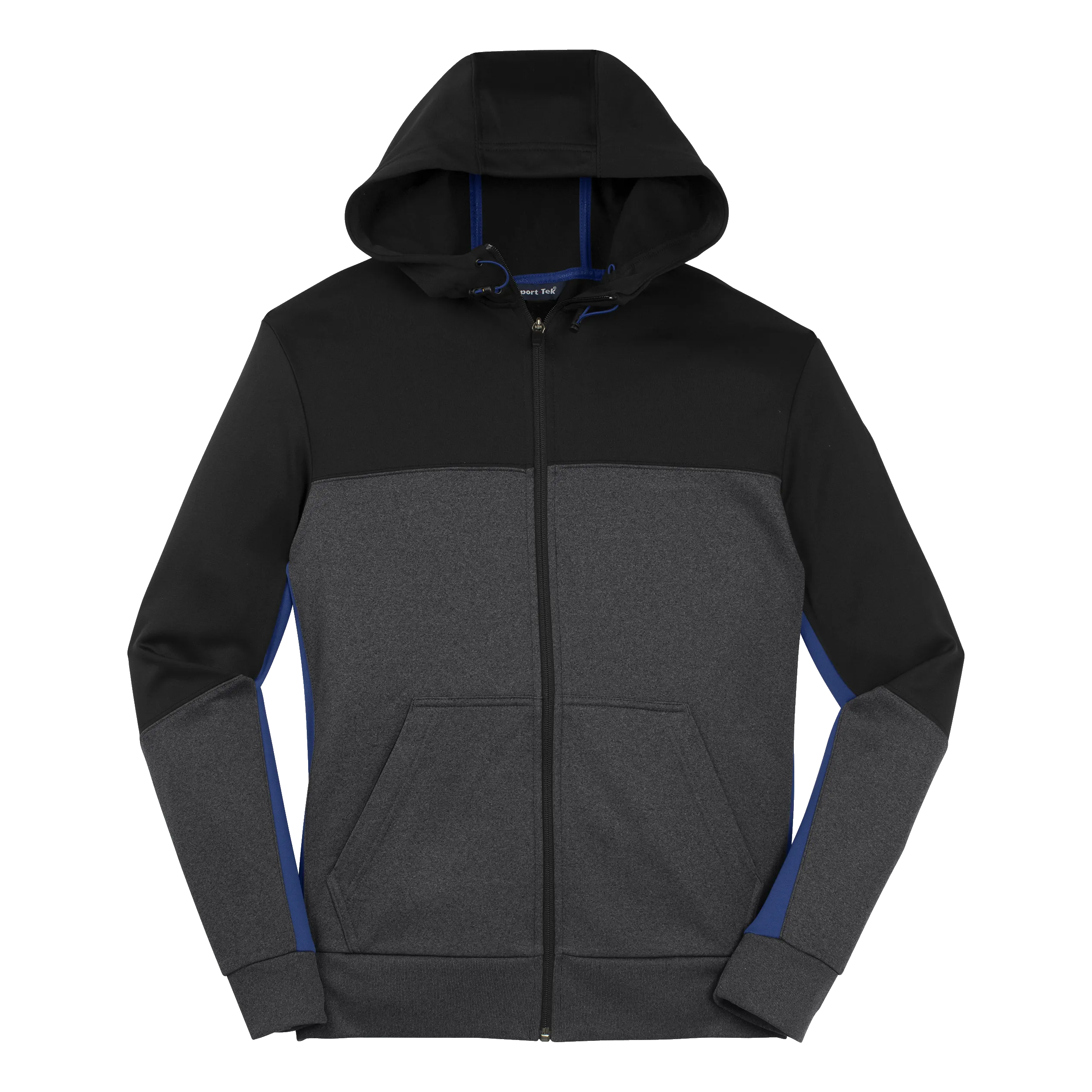 A1550 Mens Tech Fleece Colorblock Full-Zip Hooded Jacket