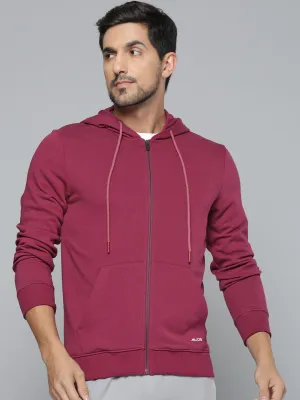 Alcis Men Maroon Hooded Sweatshirt