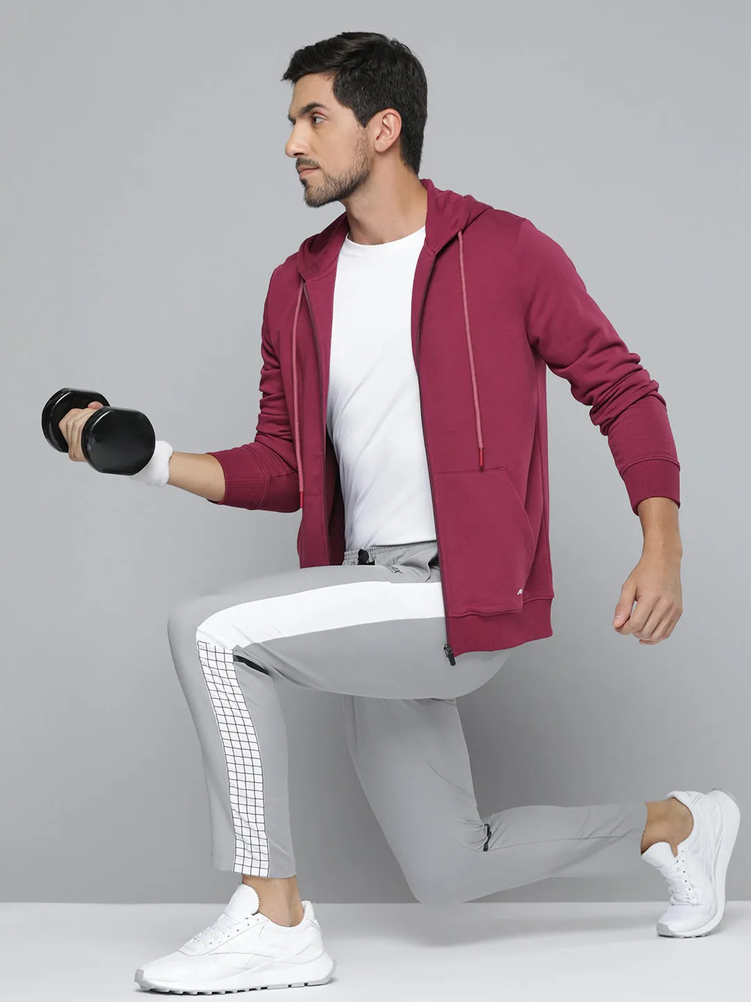 Alcis Men Maroon Hooded Sweatshirt