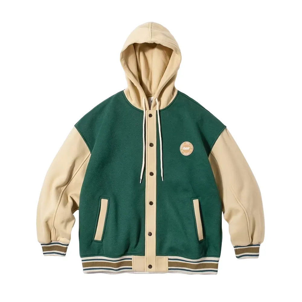 American Style Contrasting Hooded Jacket
