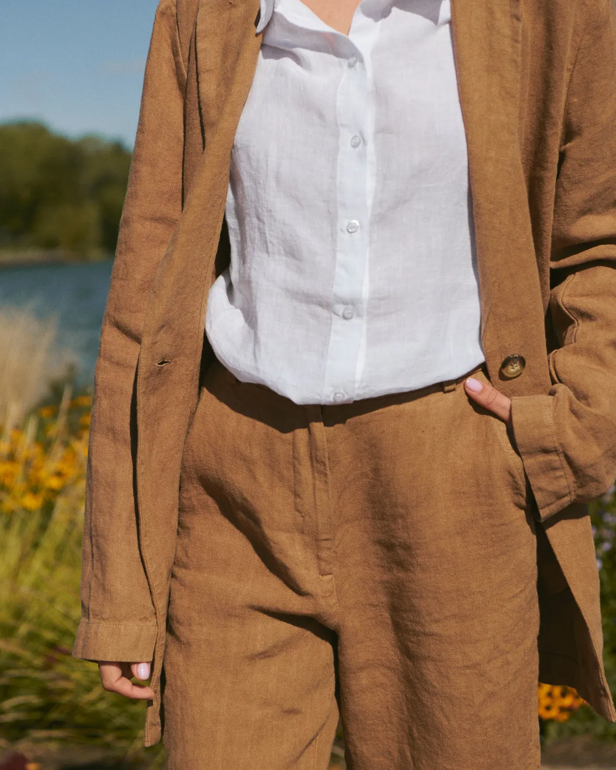 Andres - Linen Jacket in Brown