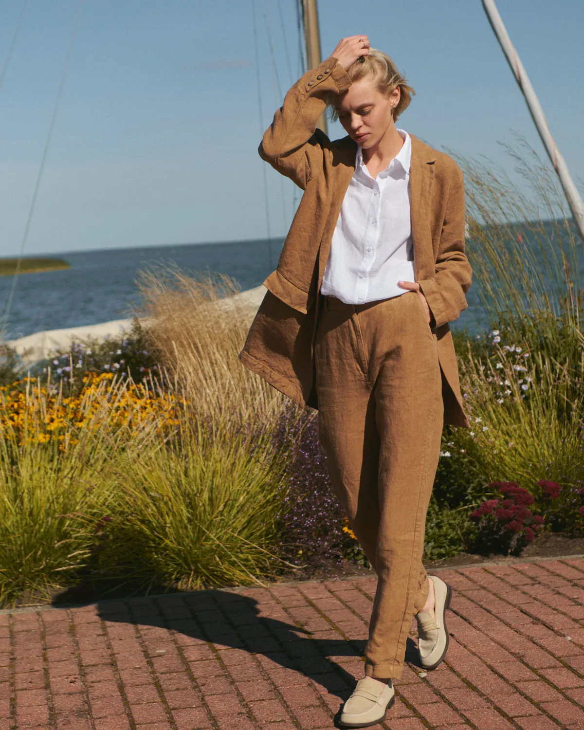 Andres - Linen Jacket in Brown