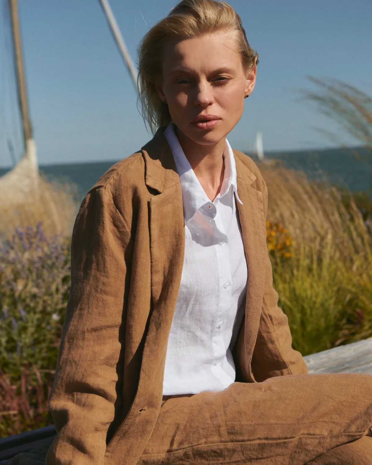 Andres - Linen Jacket in Brown