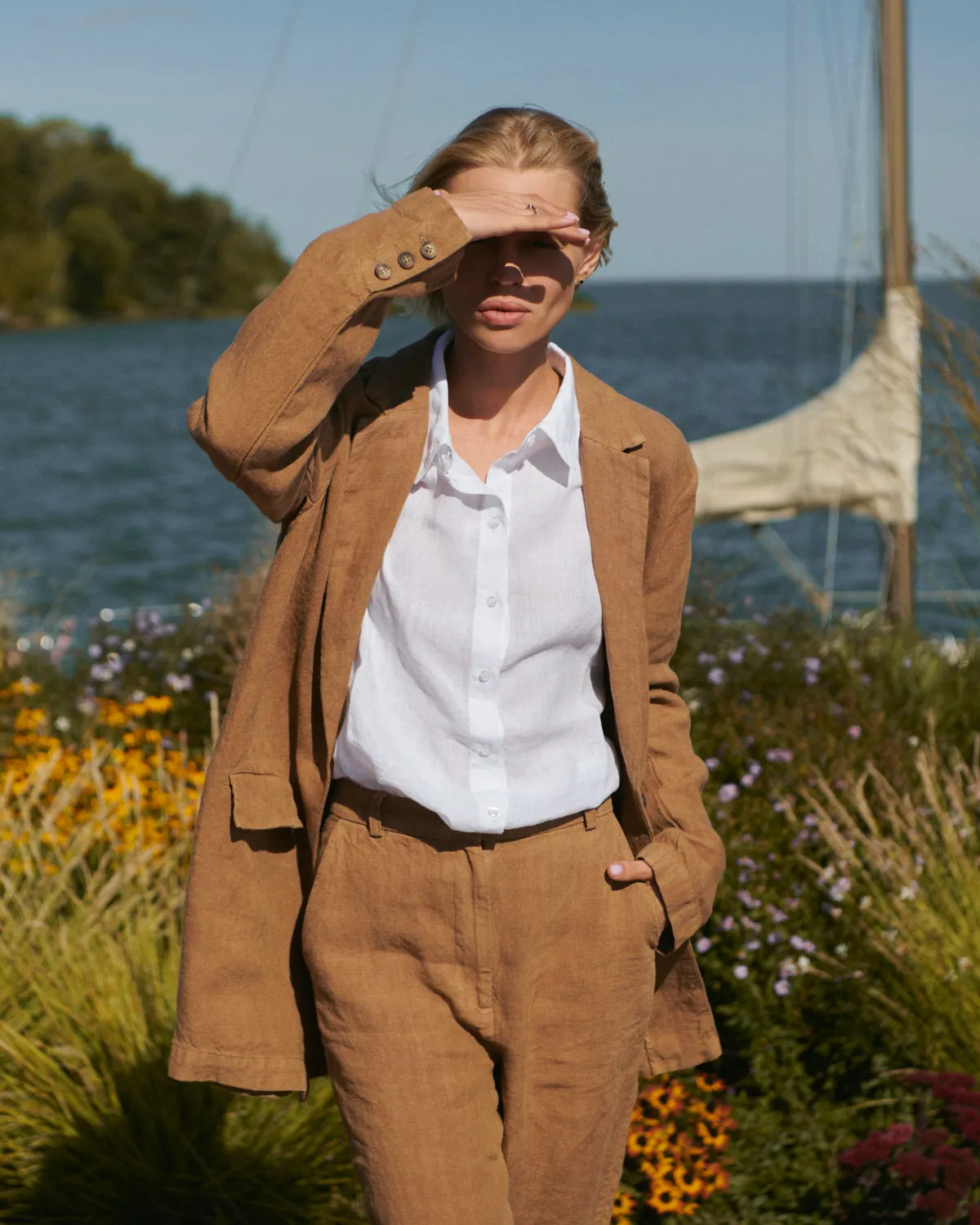 Andres - Linen Jacket in Brown