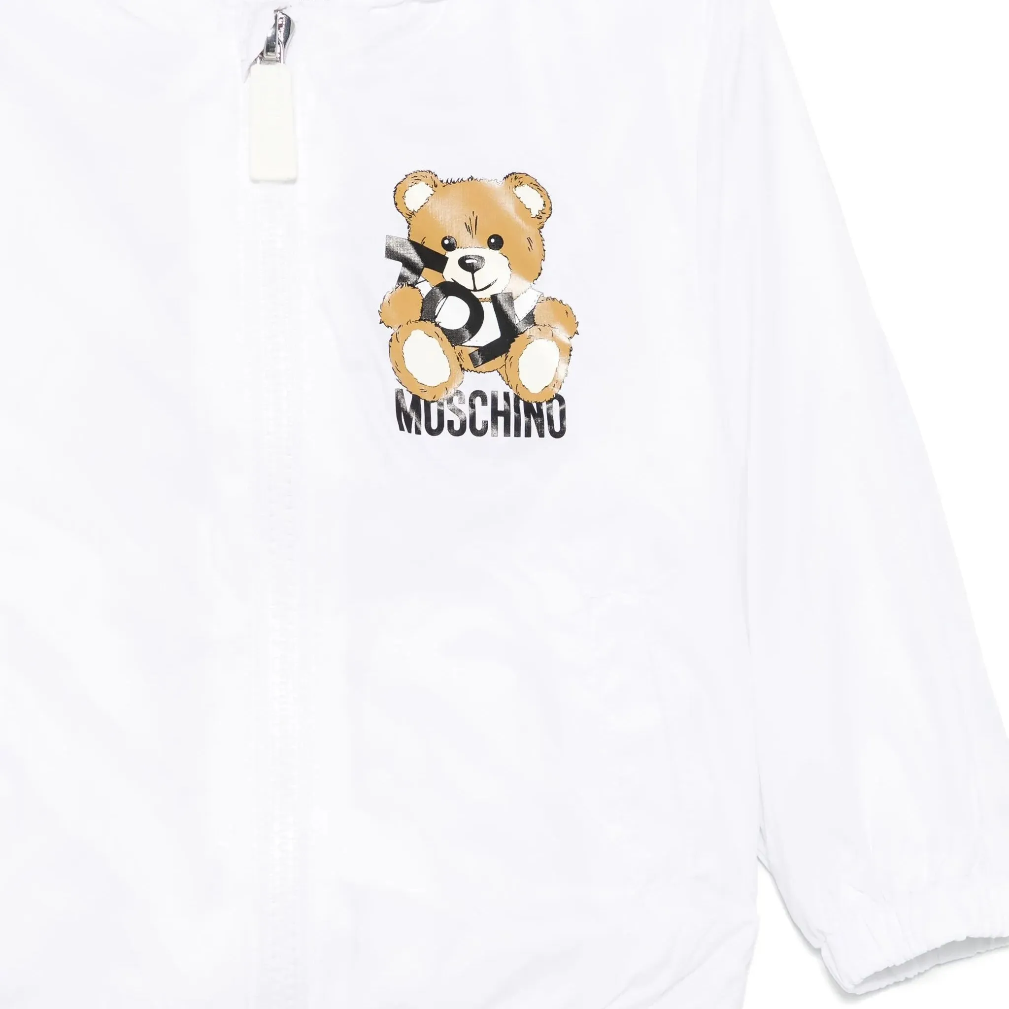 BABY LS HOODED NYLON JACKET W TOY BEAR LOGO PRINT