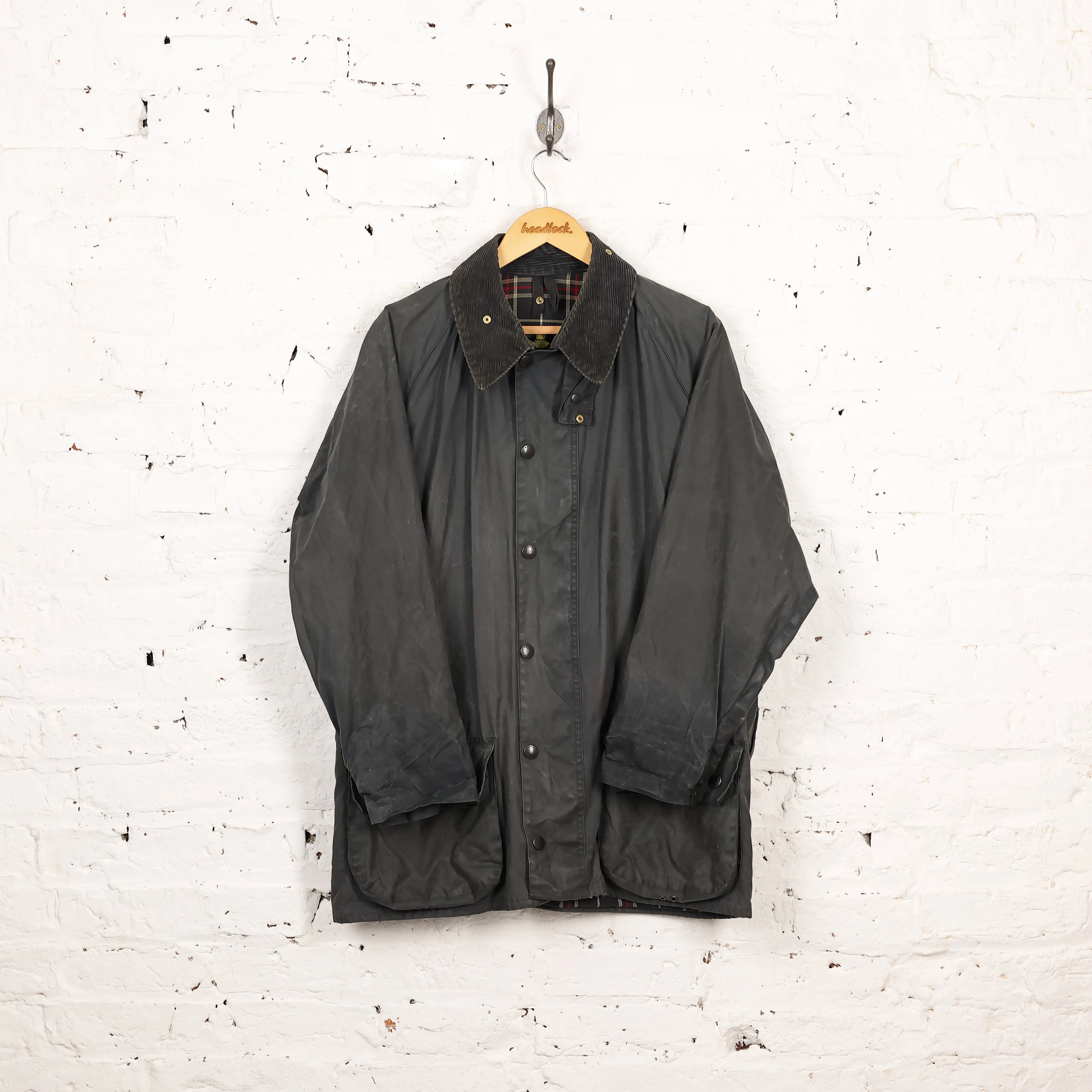 Barbour Beaufort Wax Jacket Coat - Blue - L