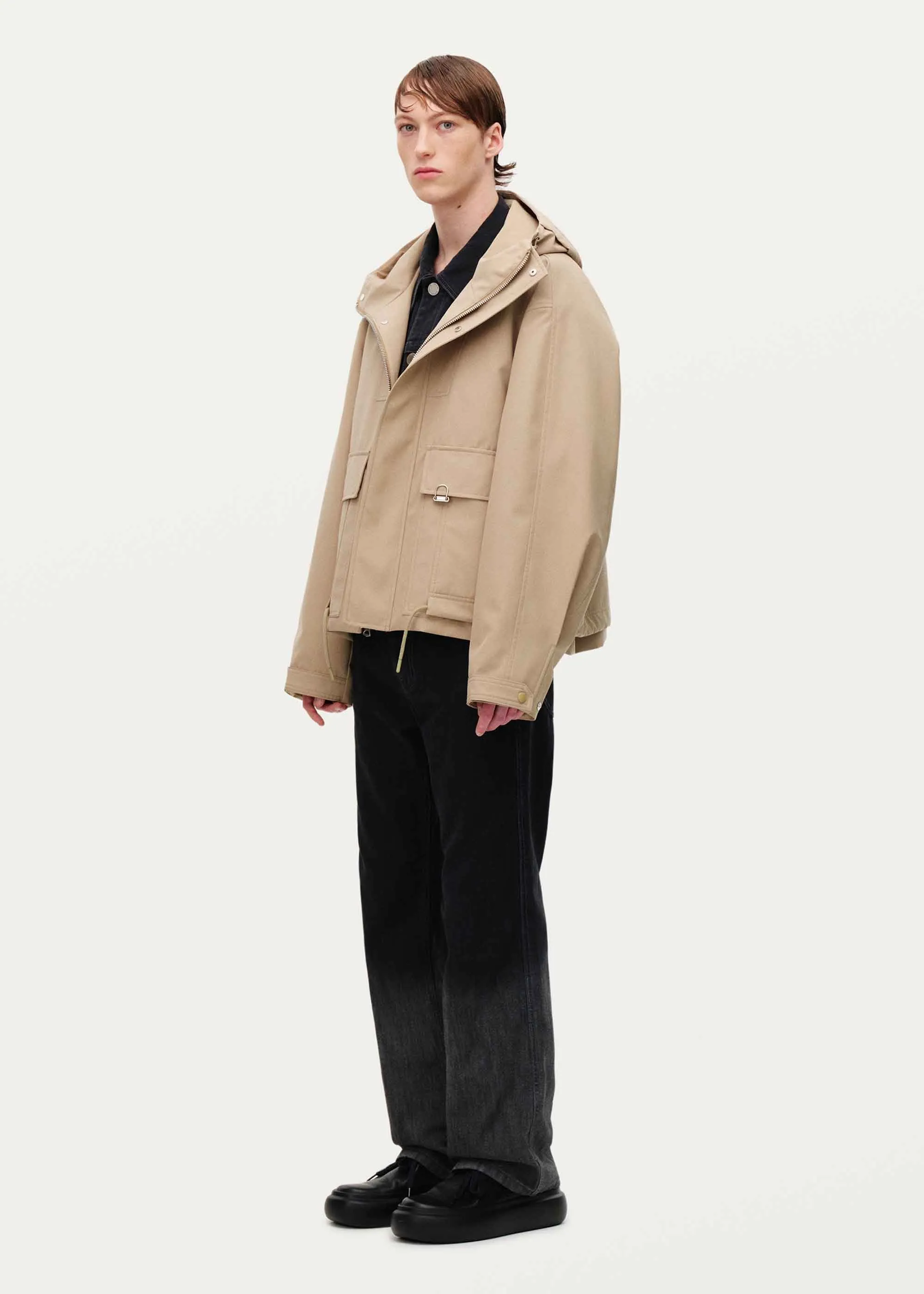 Beige Hooded Parka