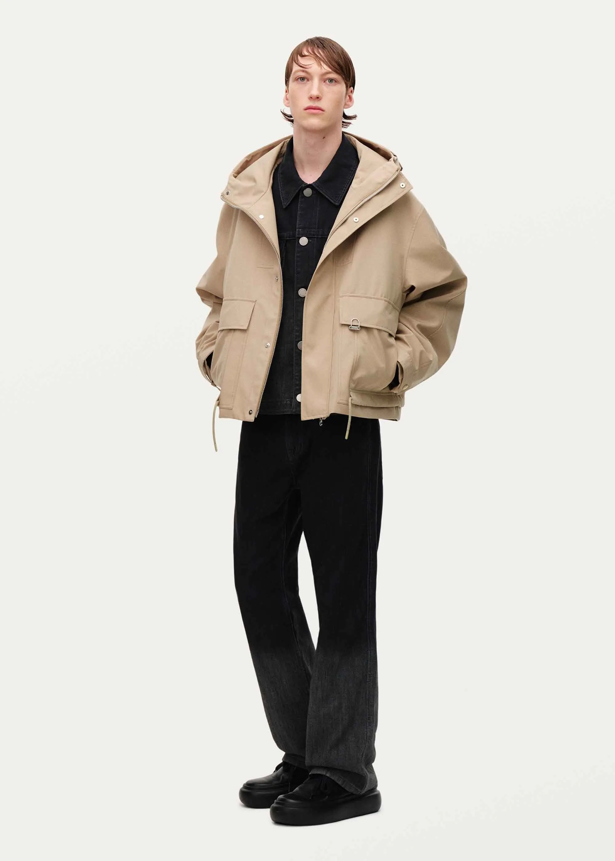 Beige Hooded Parka