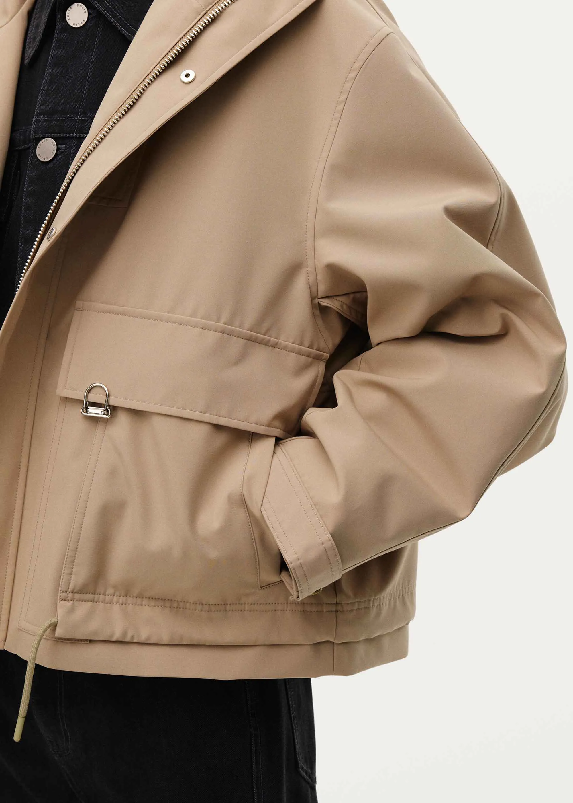 Beige Hooded Parka