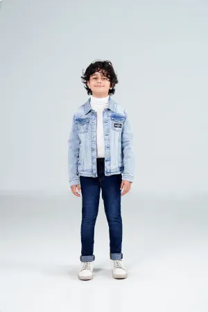 Boys Denim Trucker Jacket Acid Random Light Blue