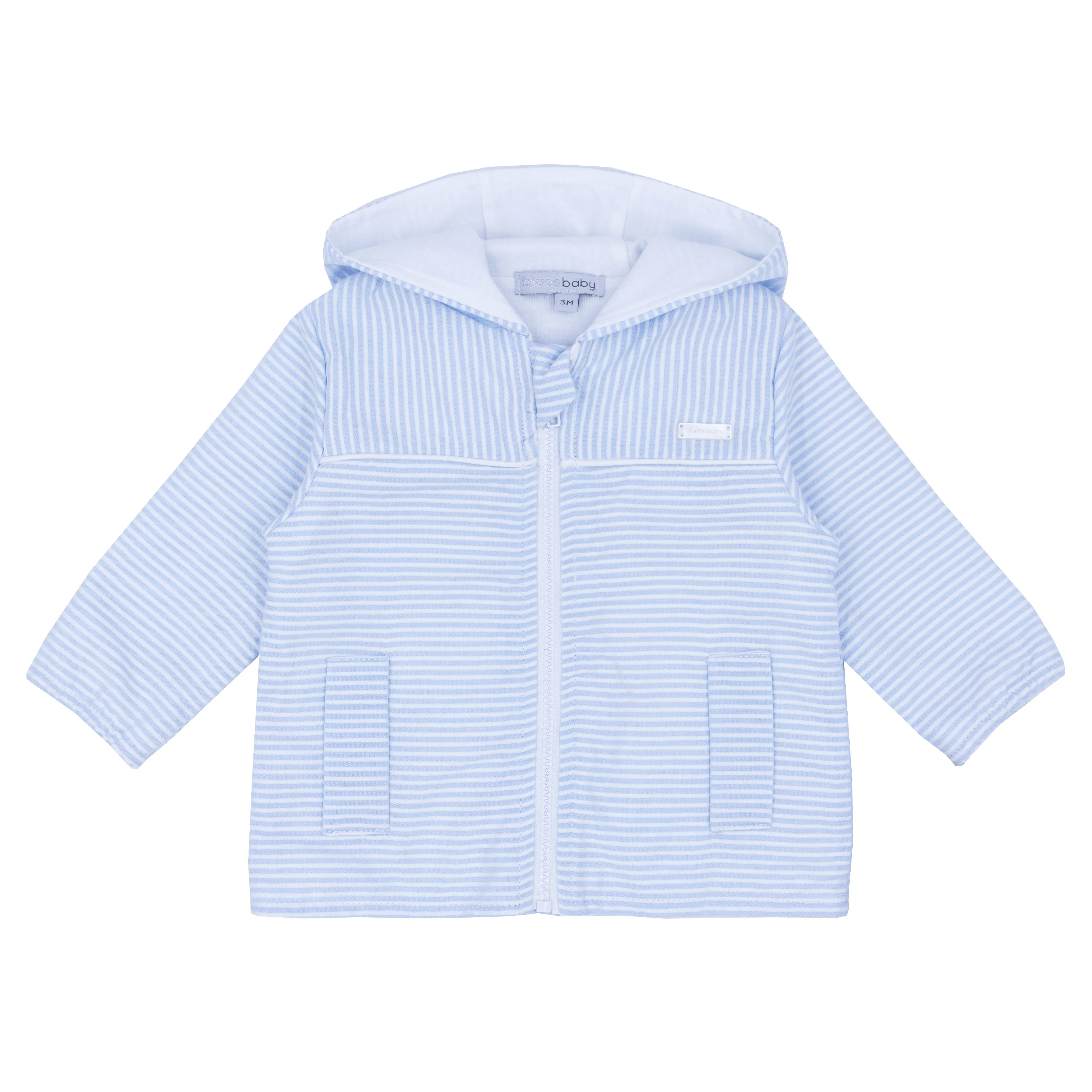 Boys hooded raised stripe lined woven jacket