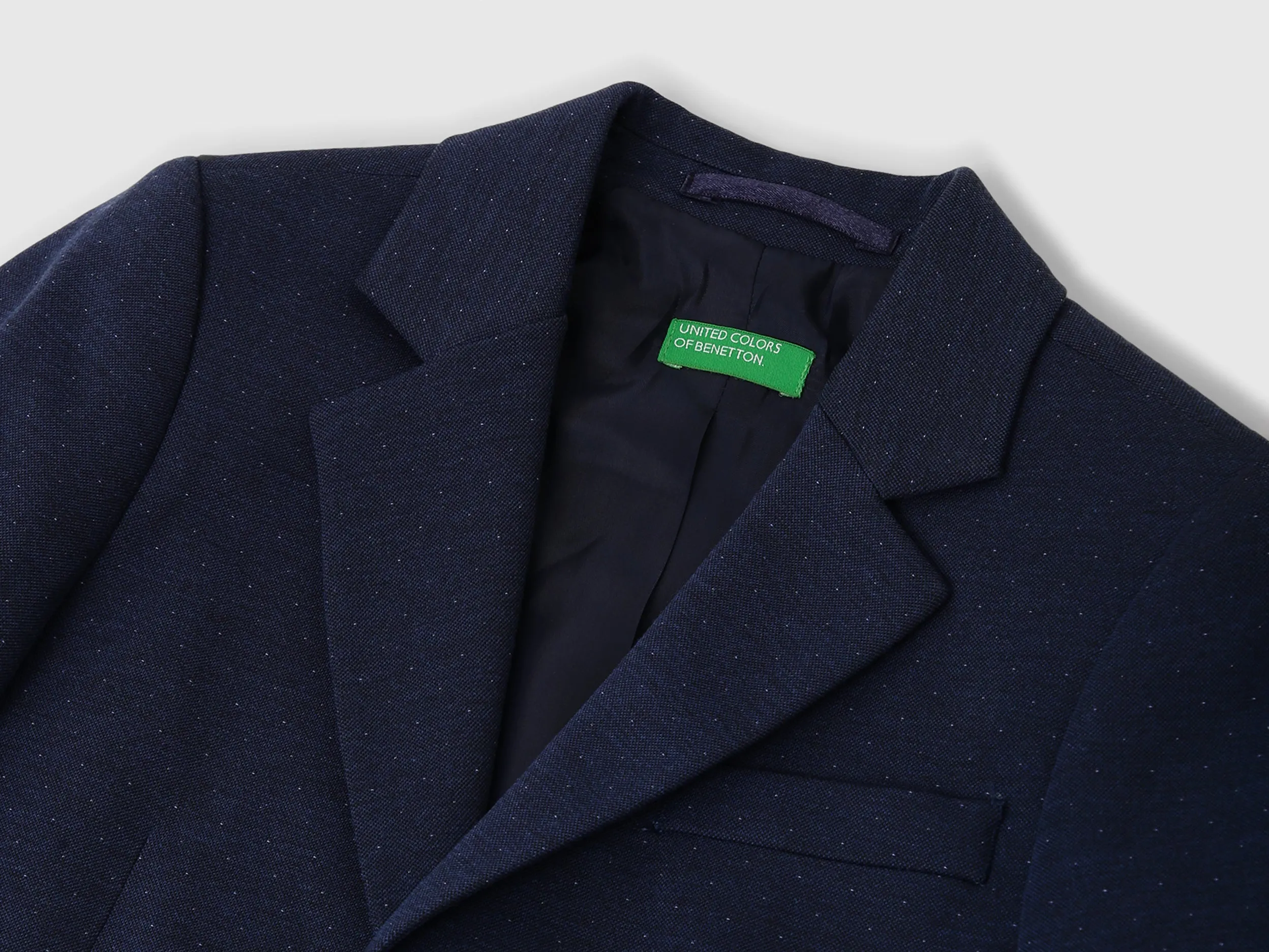 Boys Printed Lapel Collar Blazer