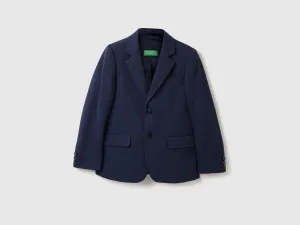Boys Printed Lapel Collar Blazer