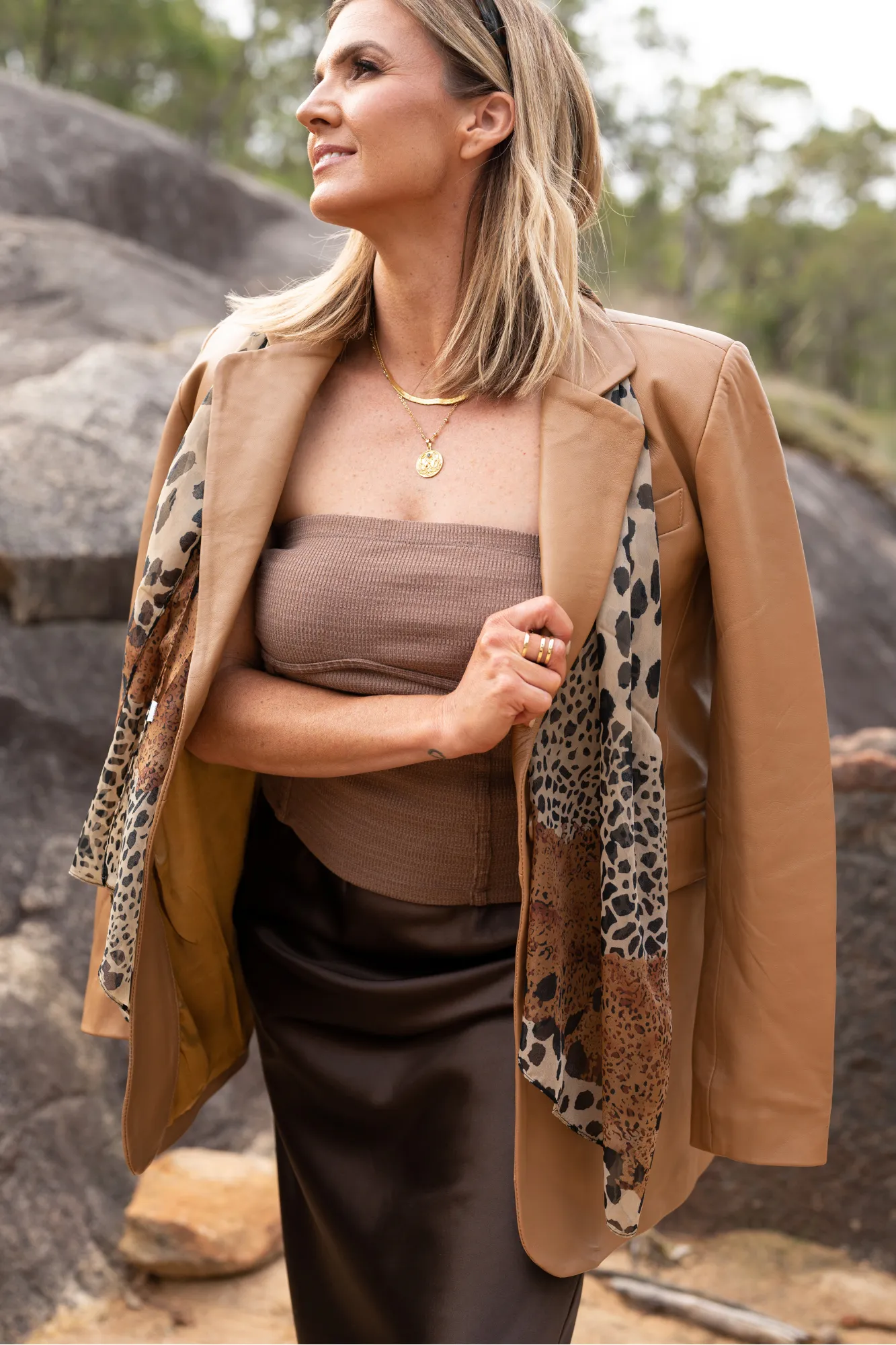 'Bronte' Ladies Blazer Style Leather Jacket