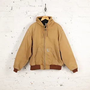 Carhartt Lined Hooded Work Jacket - Brown - XL