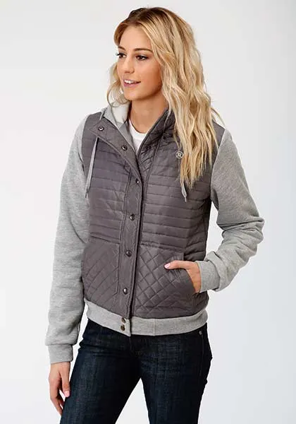 CL03-098-0637-6110-XL-Gray Jacket Roper Quilted Front w/Hood
