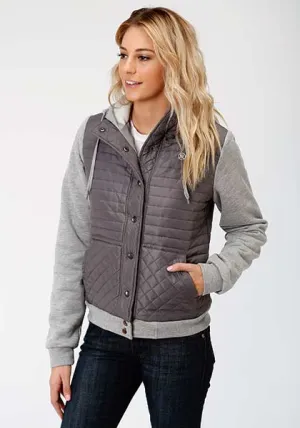 CL03-098-0637-6110-XL-Gray Jacket Roper Quilted Front w/Hood