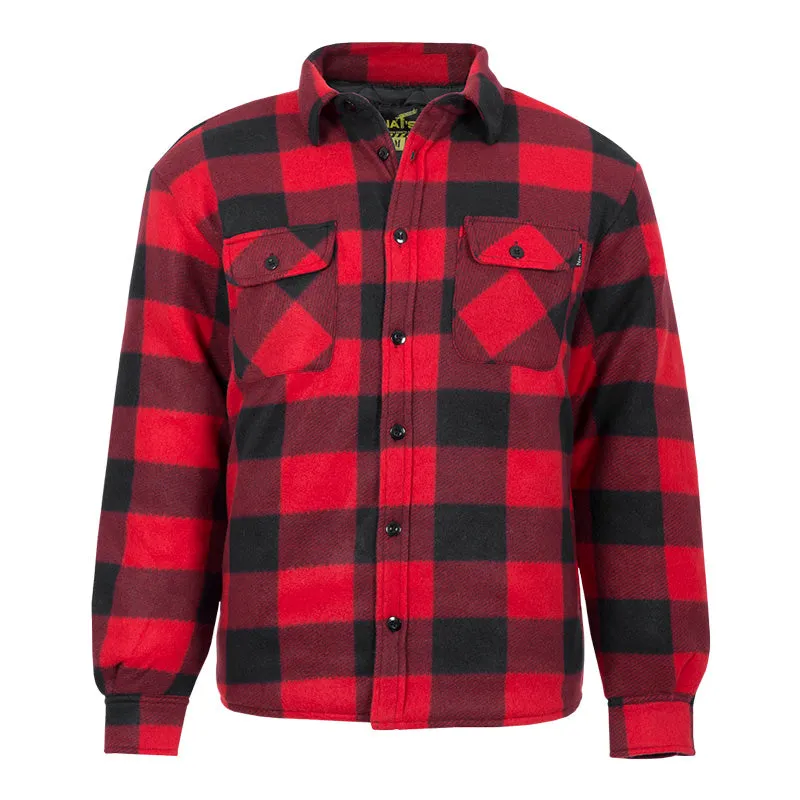 CLWK055-L-Red Brushed Polar Fleece Shirt