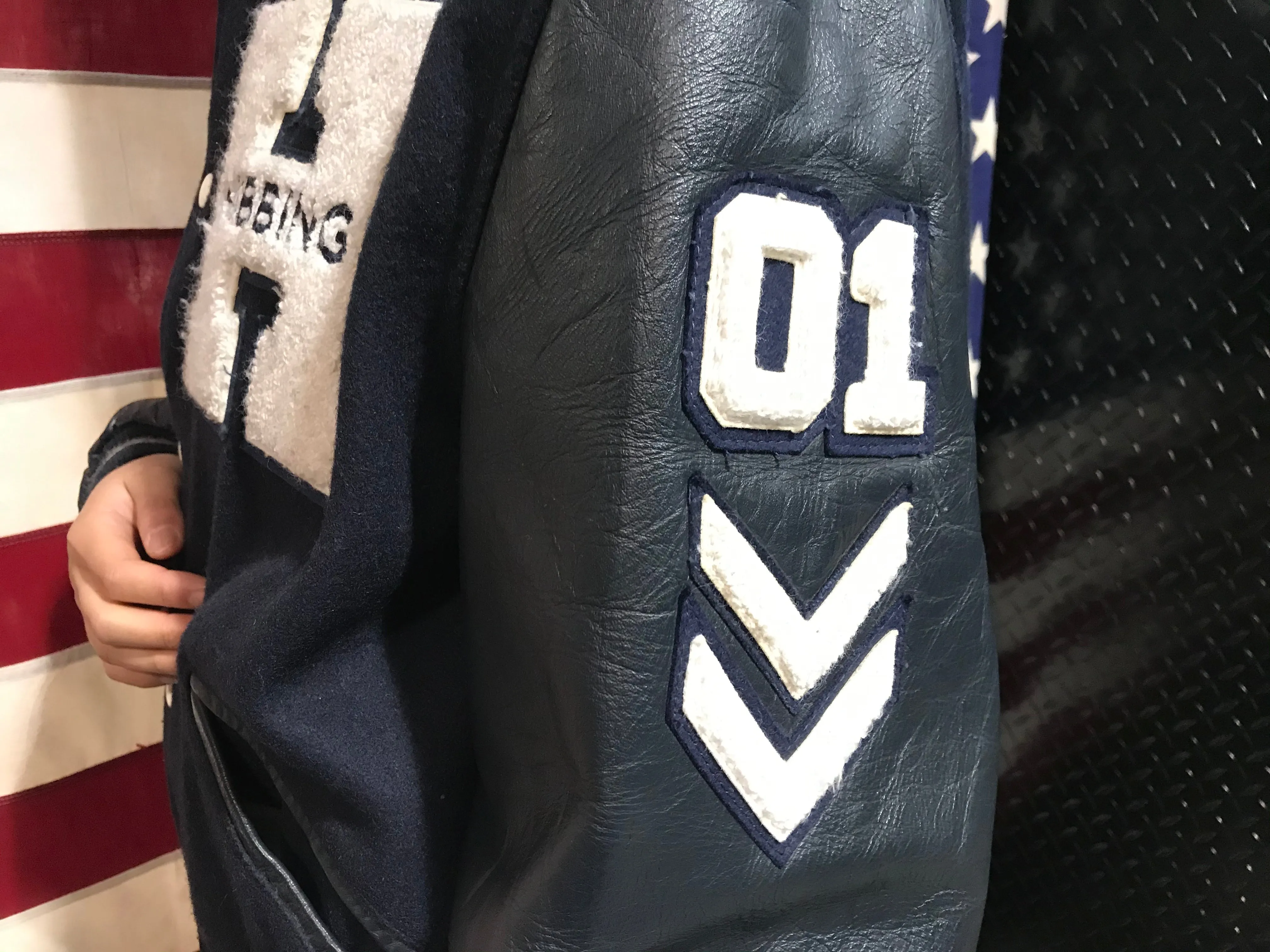 College Soccer Butwin Wool- Leather Bomber Vintage Mens Sporting Jacket Made in USA