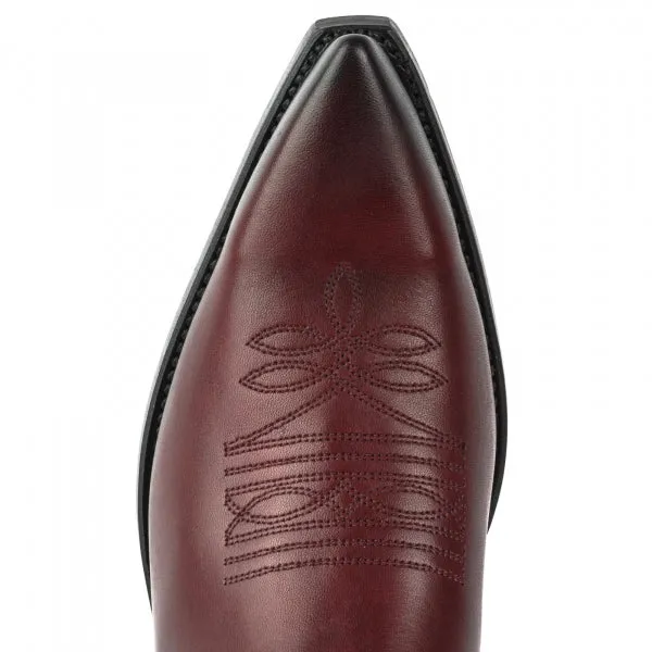 Cowboy Boots Women and Men Handcrafted Dark Red Leather 1920-476 Texanas