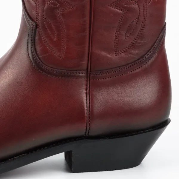 Cowboy Boots Women and Men Handcrafted Dark Red Leather 1920-476 Texanas