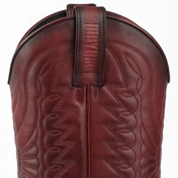Cowboy Boots Women and Men Handcrafted Dark Red Leather 1920-476 Texanas