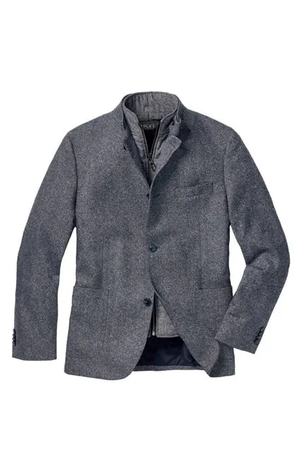 DIGEL ENVER WOOL SILK ZIP OUT COLLAR LONG LINE MODERN FIT BLAZER 1240182