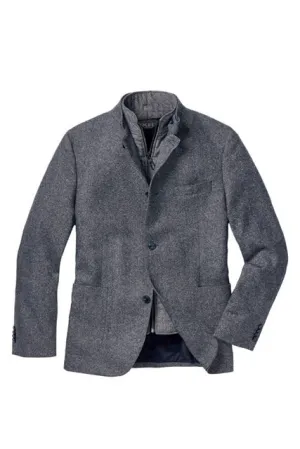 DIGEL ENVER WOOL SILK ZIP OUT COLLAR LONG LINE MODERN FIT BLAZER 1240182