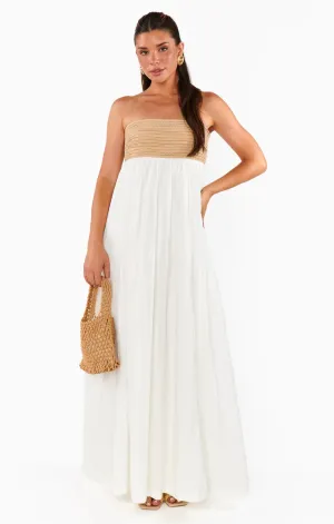 Dockside Maxi Dress White Voile With Twisted Rope