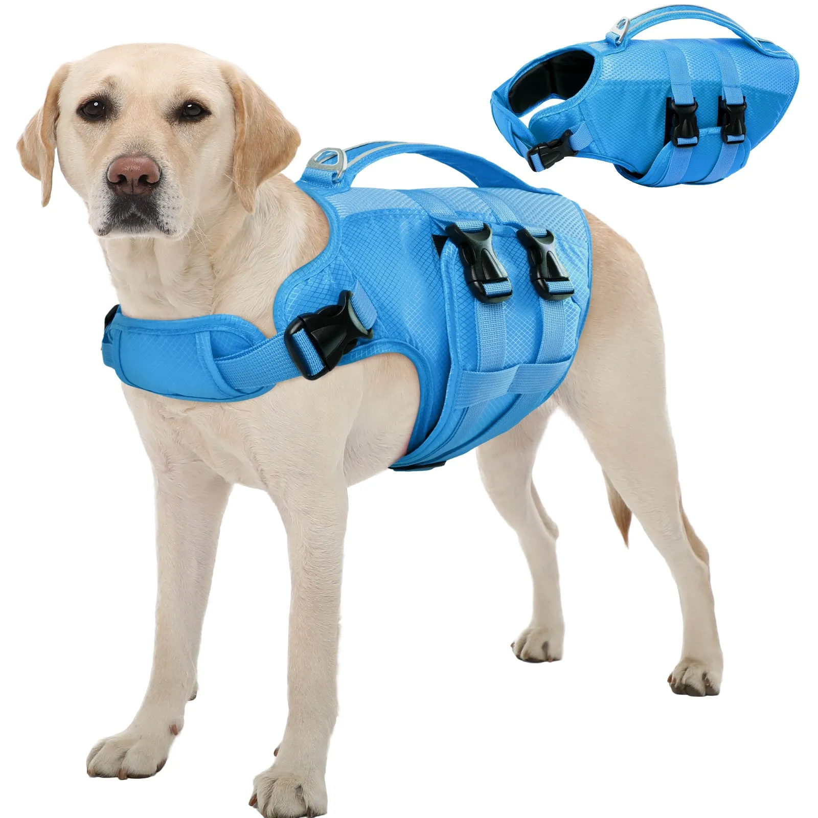 Dog Life Jacket, High Flotation Dog Life Vest for Swimming Boating