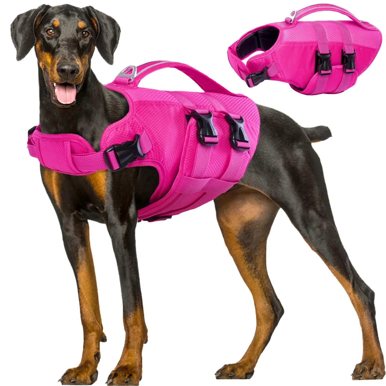 Dog Life Jacket, High Flotation Dog Life Vest for Swimming Boating