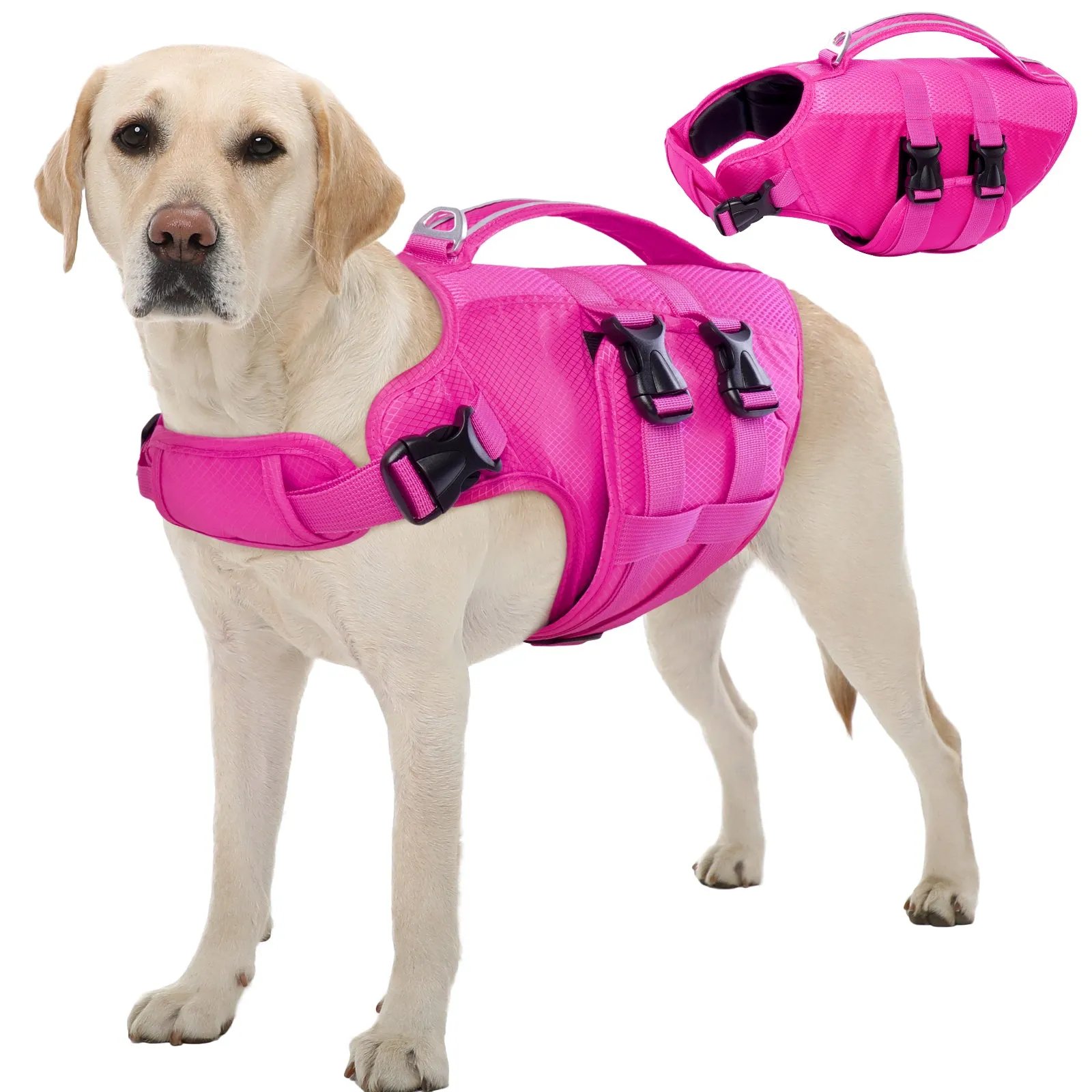 Dog Life Jacket, High Flotation Dog Life Vest for Swimming Boating