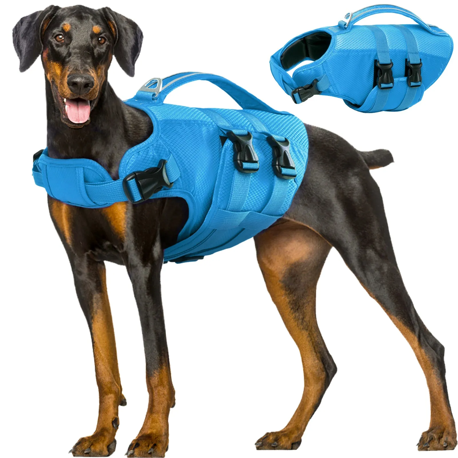Dog Life Jacket, High Flotation Dog Life Vest for Swimming Boating