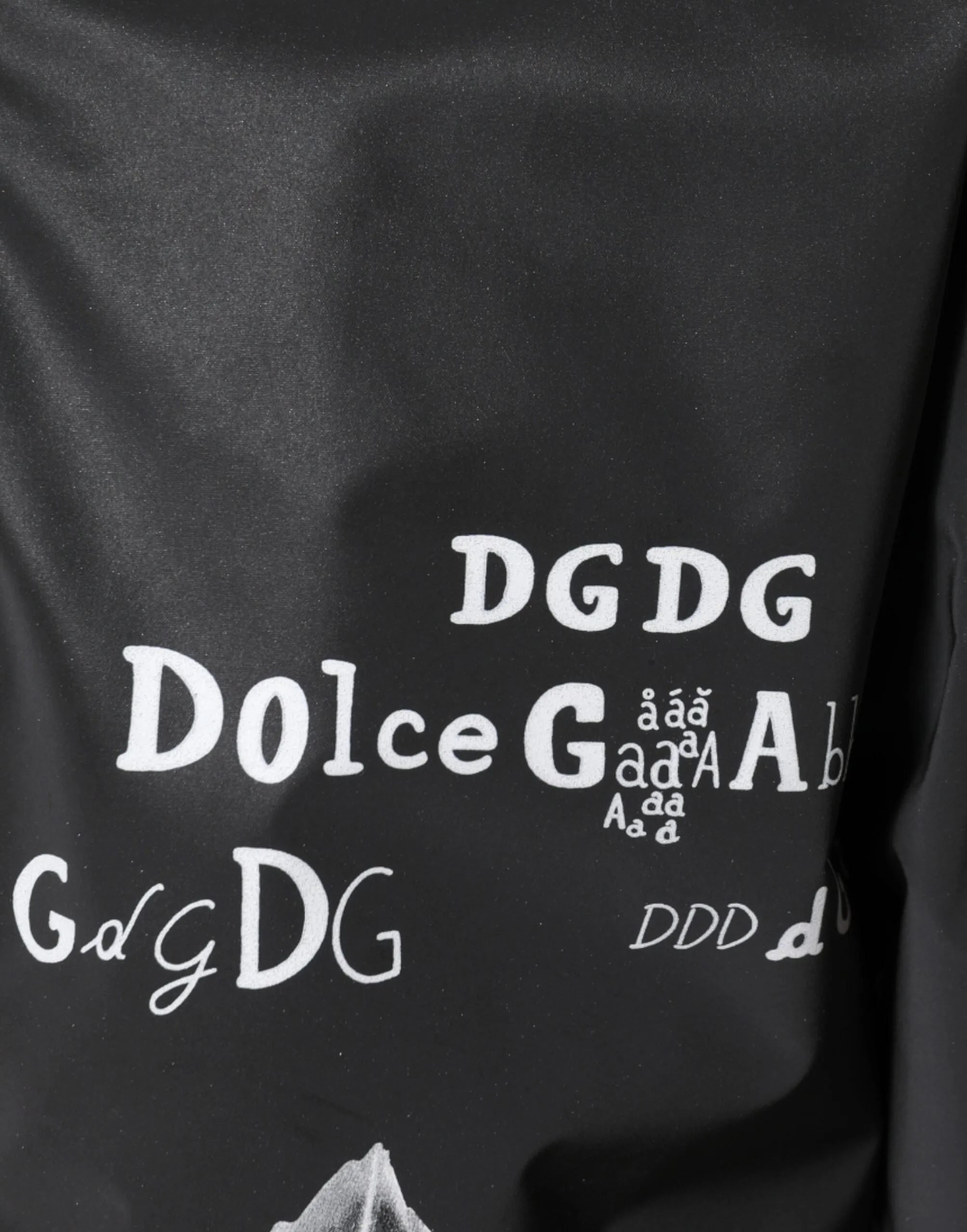 Dolce&Gabbana Men Black Bomber 100% Nylon Floral Print Full Zip Jacket Sz IT 48
