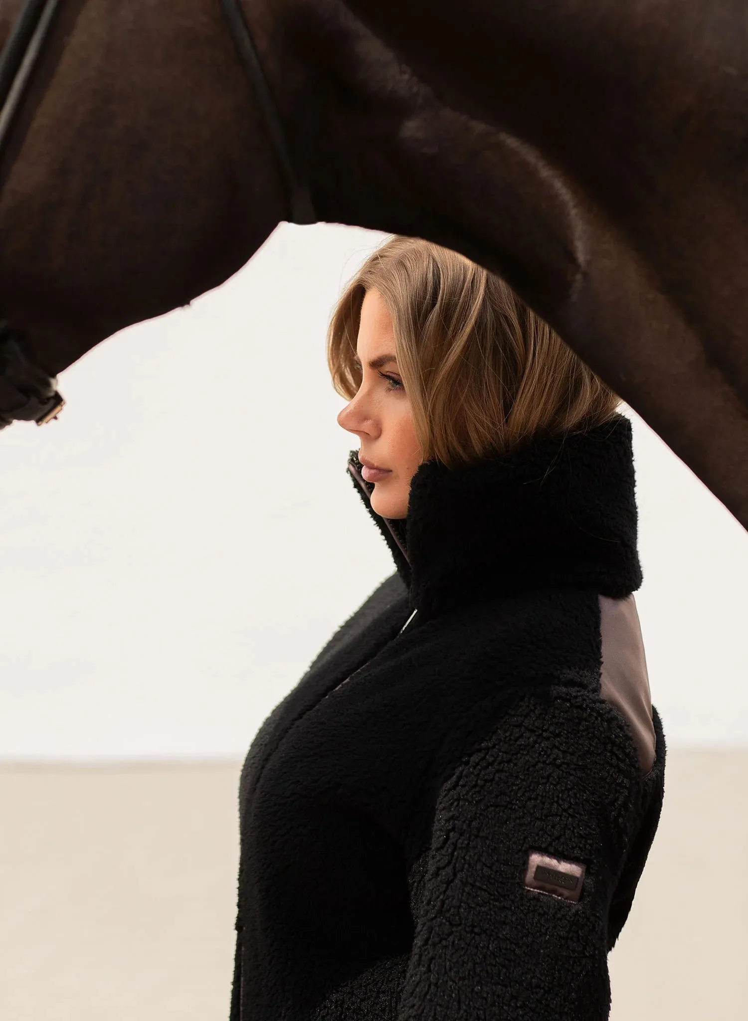 Equestrian stockholm Black mocha teddy fleece