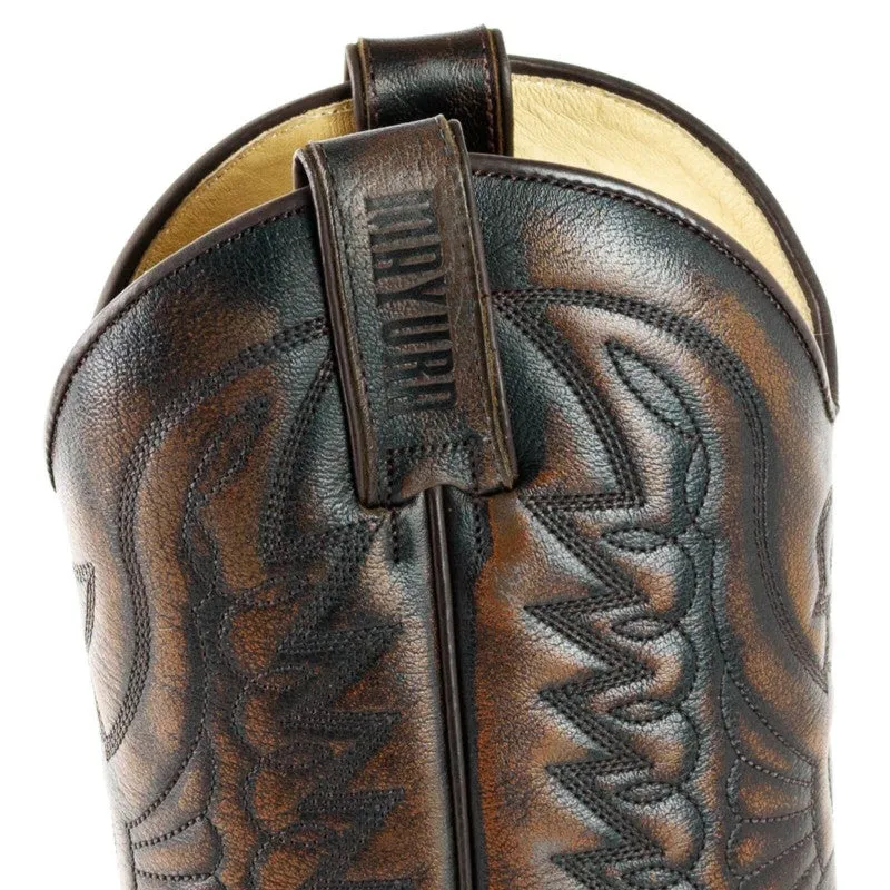 Exotic Handmade Brown and White Leather 1935-C Texan Cowboy Boots for Women and Men