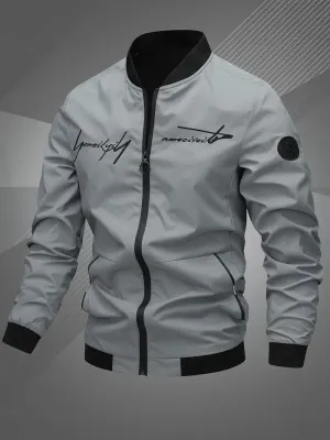 Fashionedge - Gestickte Herren Bomberjacke in Schwarz