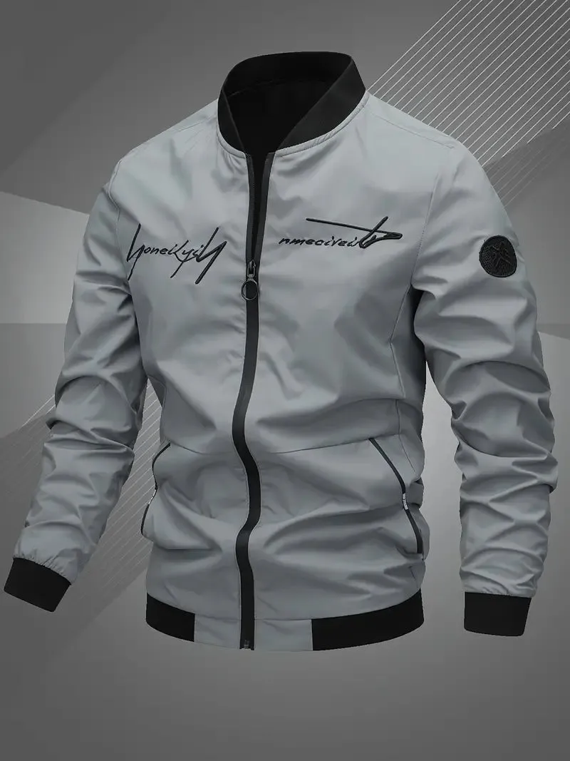 Fashionedge - Gestickte Herren Bomberjacke in Schwarz