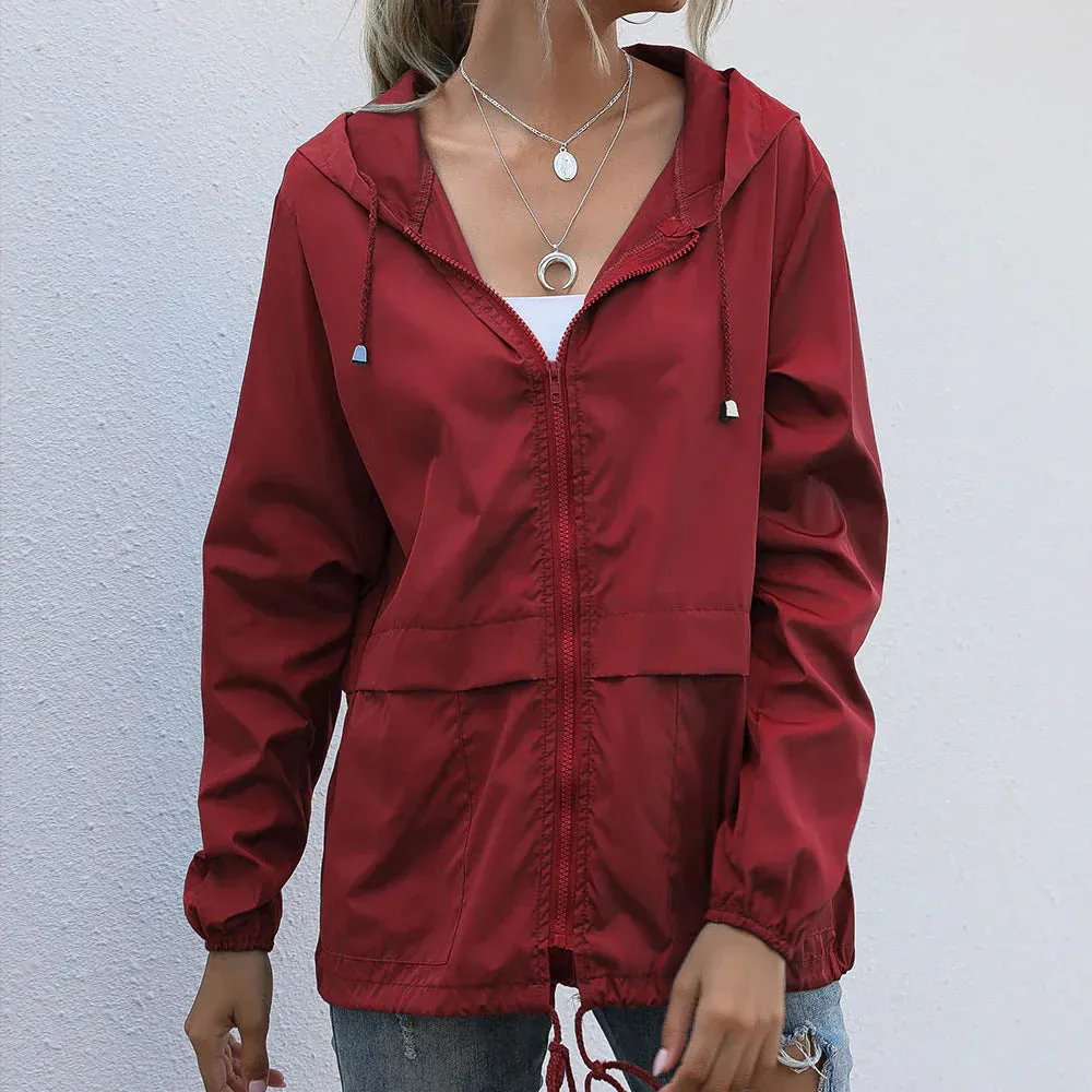Fila hooded jackets, casual solid color