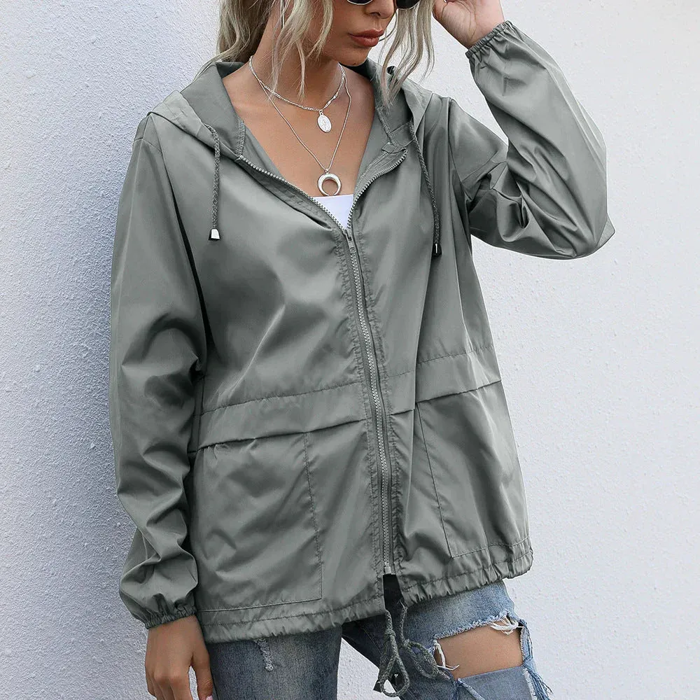 Fila hooded jackets, casual solid color