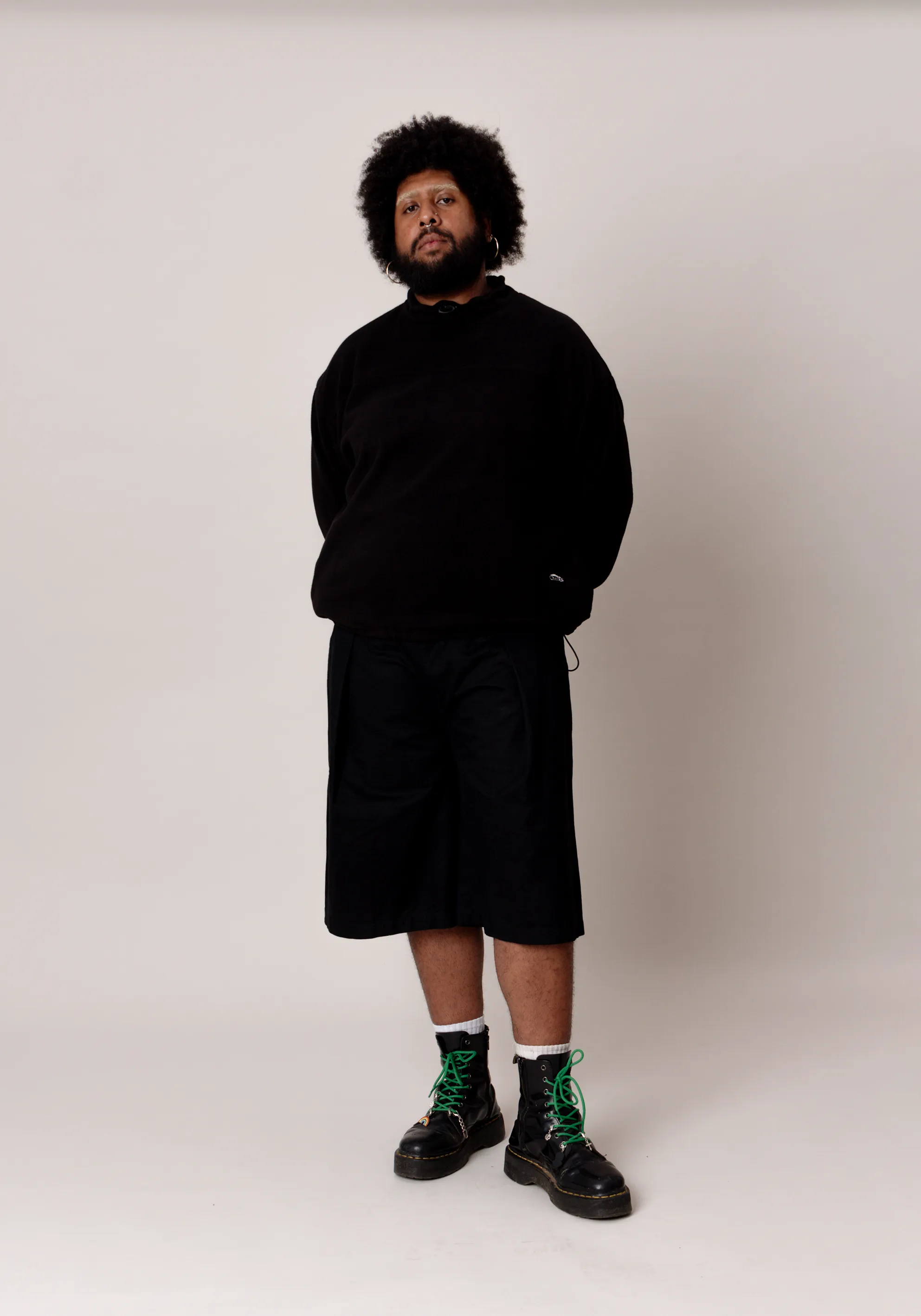 Fleece Mock Neck Jumper Black