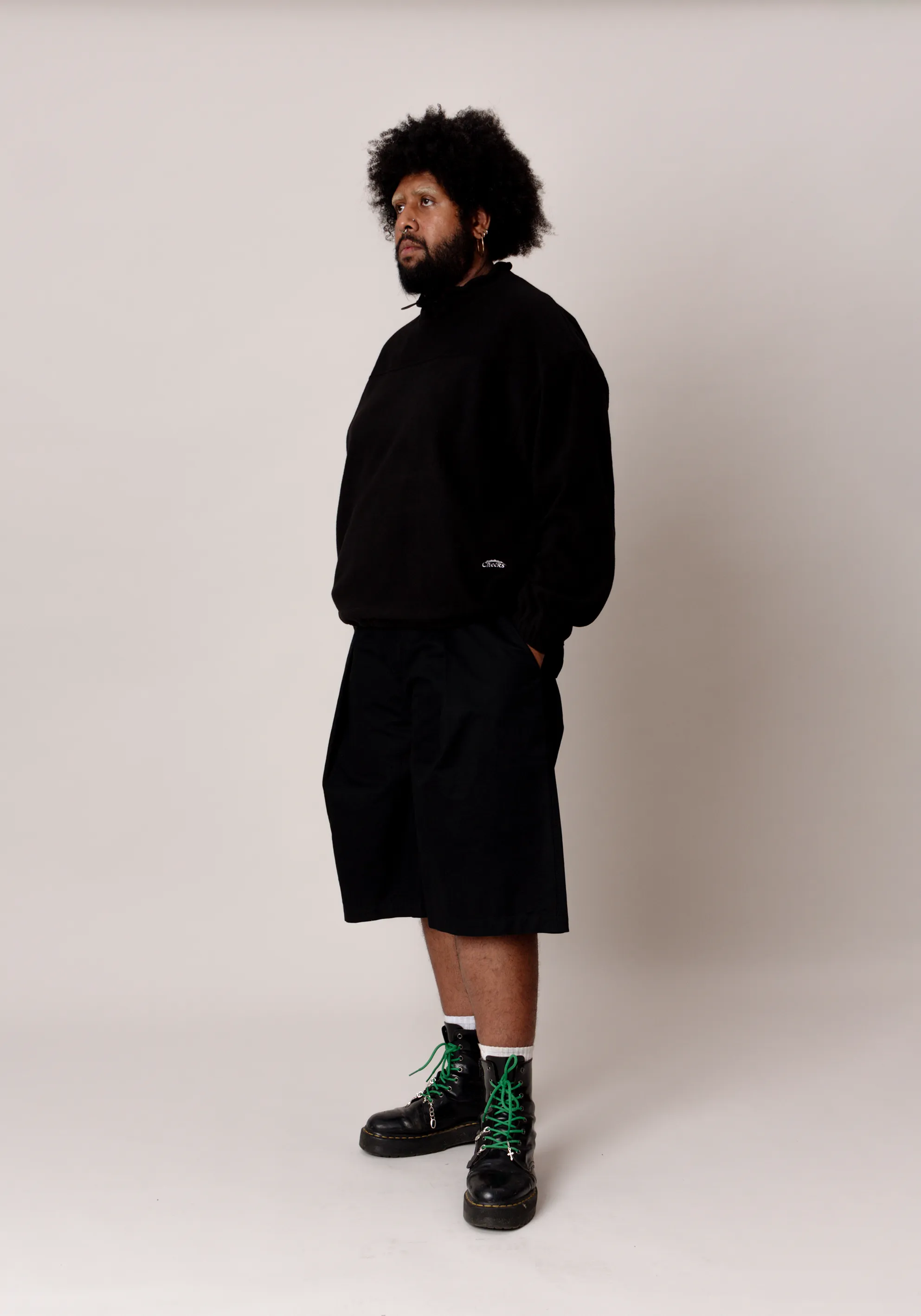 Fleece Mock Neck Jumper Black