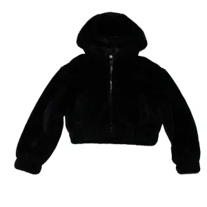 Fluffy Black Hooded Jacket