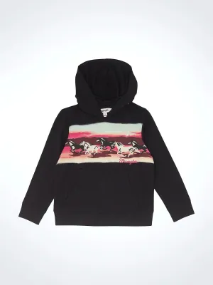 GIRLS BLACK WESTERN WRANGLER HOODIE