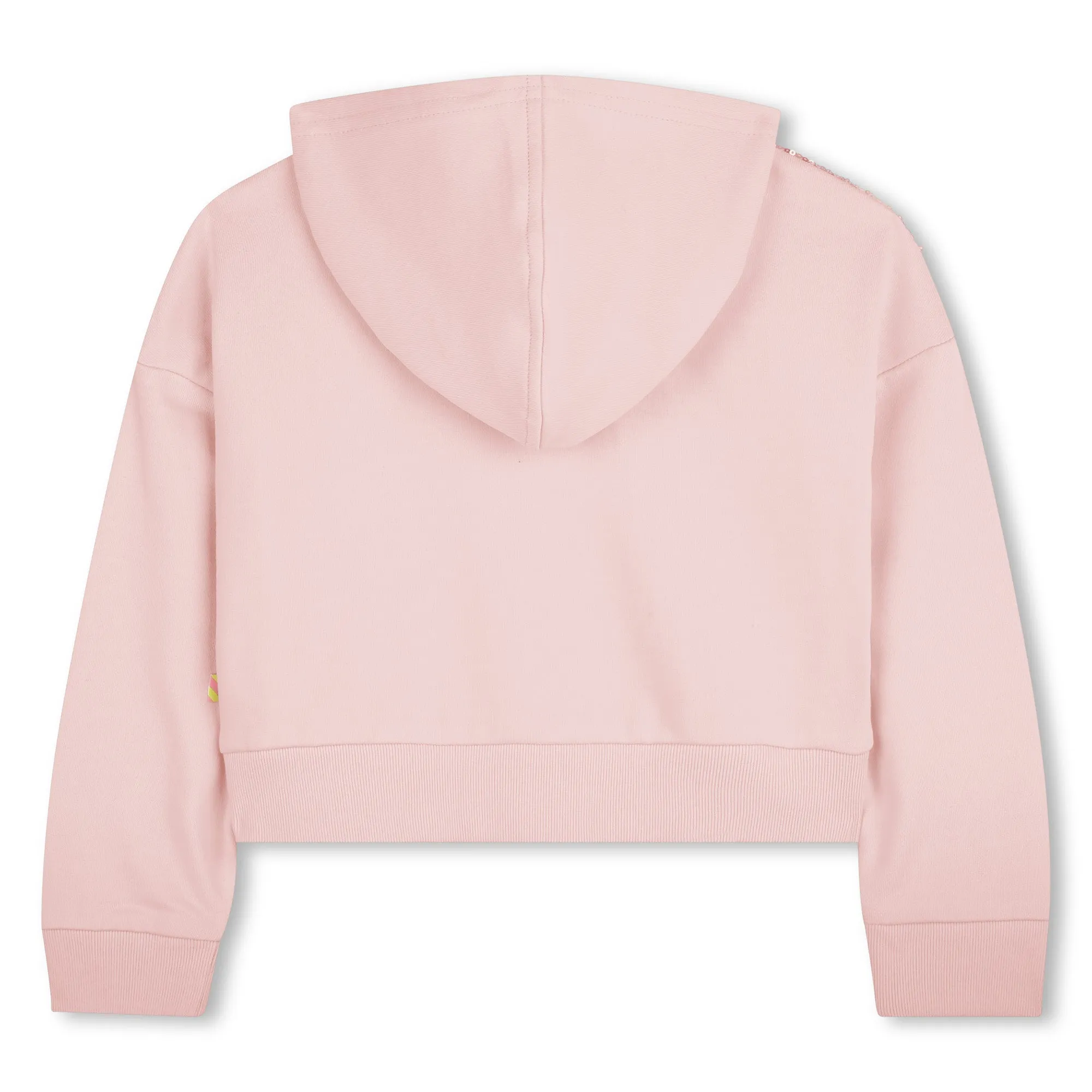 Girls Pink Sequin Hooded Cardigan
